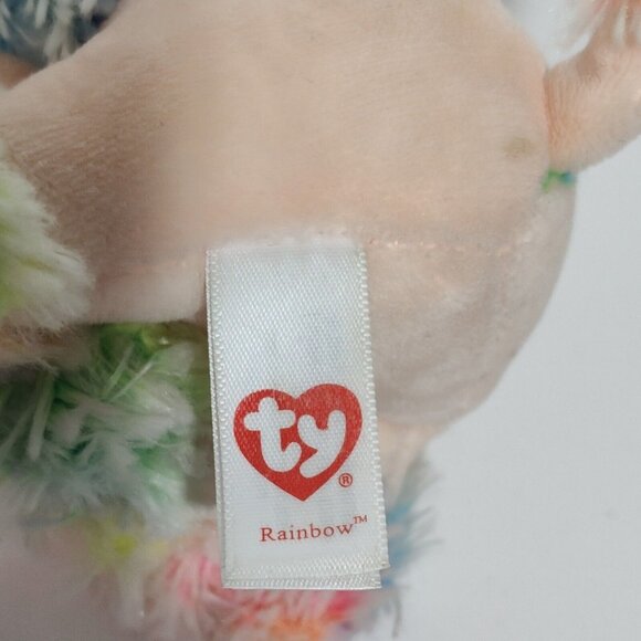 Ty Rainbow Poodle Dog Plush 2017 Stuffed Animal Big Glitter Eyes Colorful - Picture 6 of 11